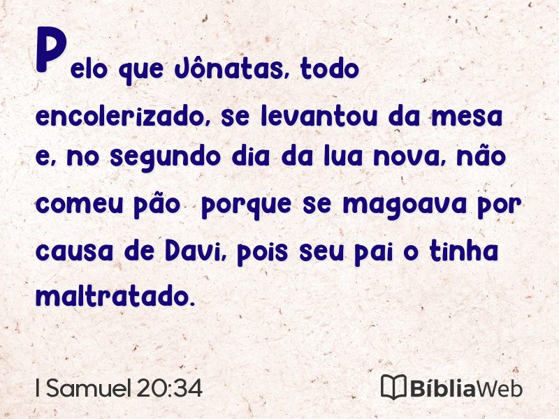I Samuel 20:34 em imagem para compartilhar