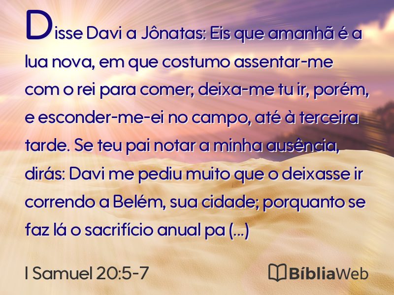 I Samuel 20:5-7 em imagem para compartilhar