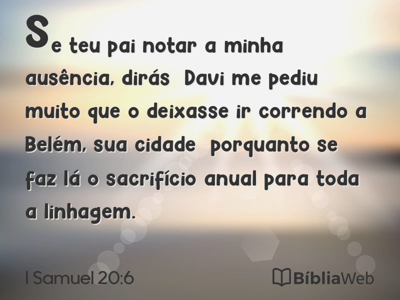 I Samuel 20:6 em imagem para compartilhar