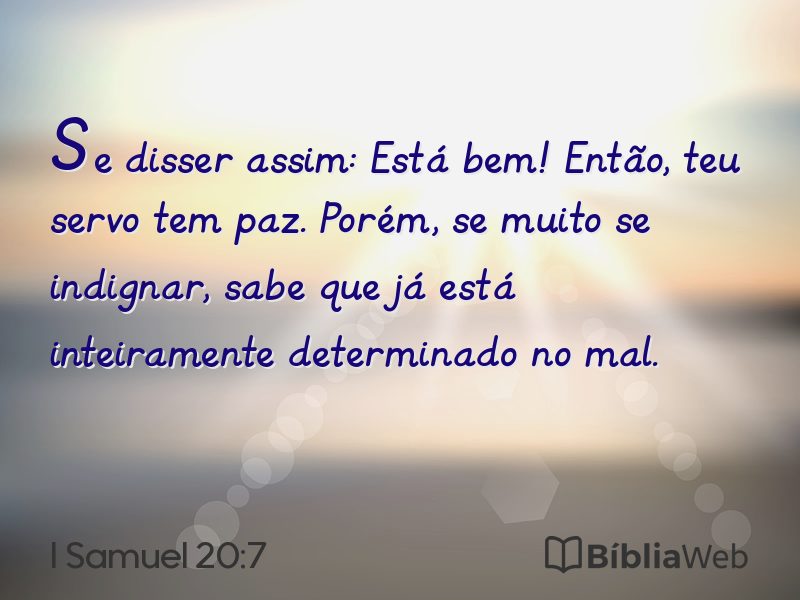 I Samuel 20:7 em imagem para compartilhar