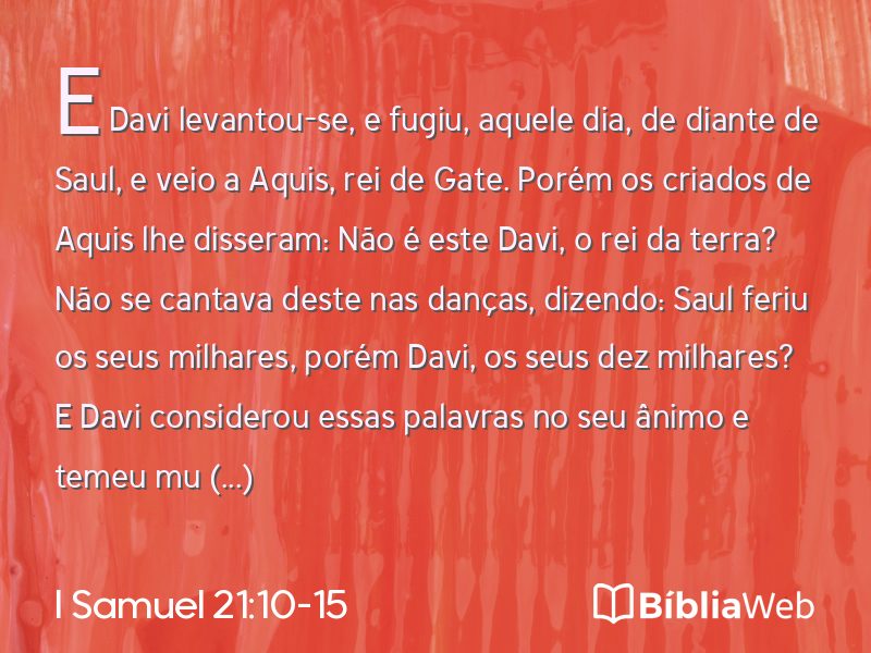 I Samuel 21:10-15 em imagem para compartilhar