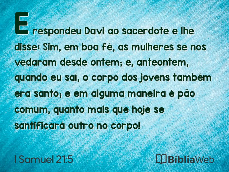 I Samuel 21:5 em imagem para compartilhar