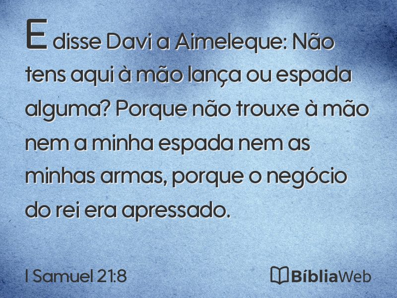I Samuel 21:8 em imagem para compartilhar
