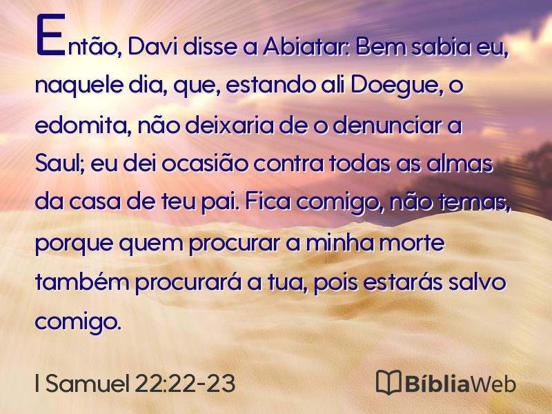 I Samuel 22:22-23 em imagem para compartilhar