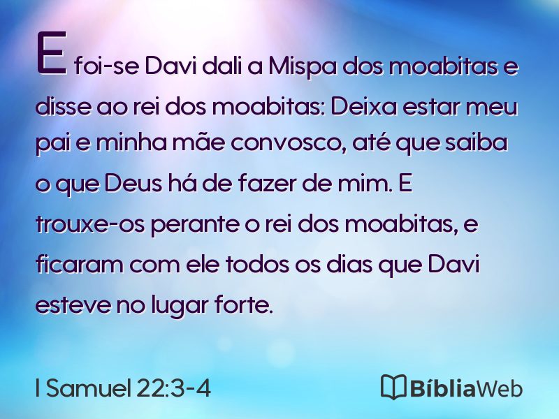 I Samuel 22:3-4 em imagem para compartilhar