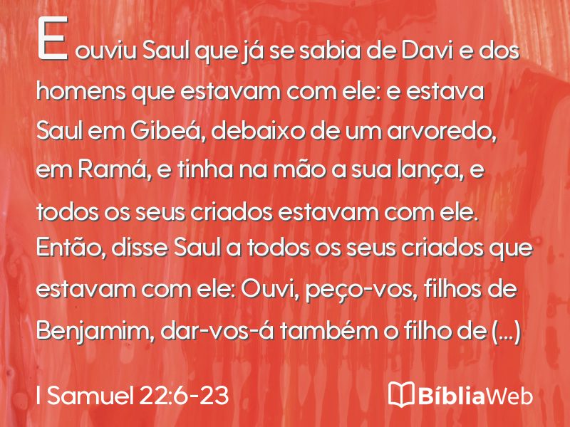 I Samuel 22:6-23 em imagem para compartilhar