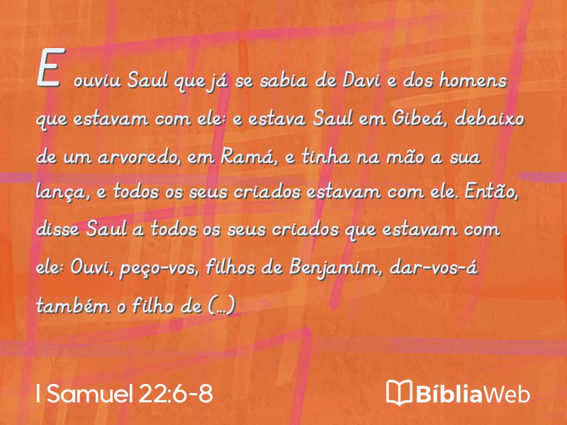 I Samuel 22:6-8 em imagem para compartilhar