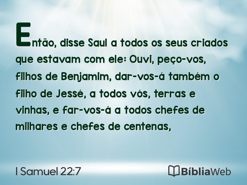 I Samuel 22:7 em imagem para compartilhar
