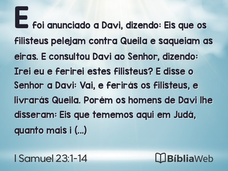 I Samuel 23:1-14 em imagem para compartilhar