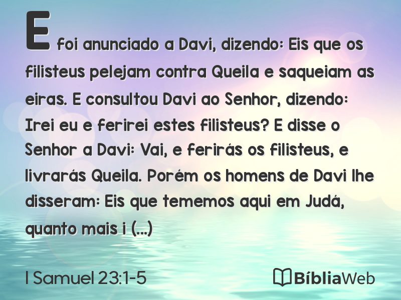 I Samuel 23:1-5 em imagem para compartilhar