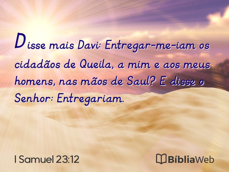 I Samuel 23:12 em imagem para compartilhar