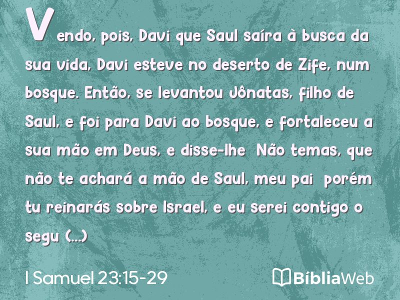 I Samuel 23:15-29 em imagem para compartilhar