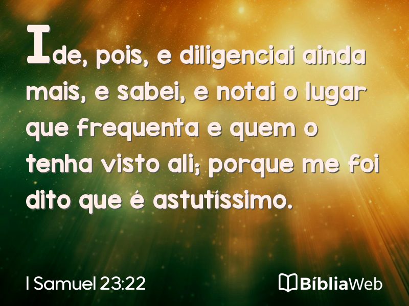 I Samuel 23:22 em imagem para compartilhar