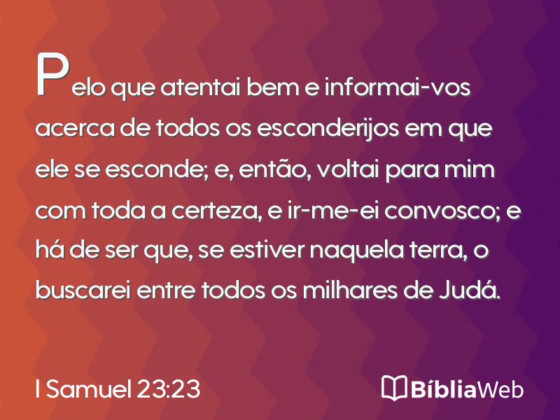 I Samuel 23:23 em imagem para compartilhar