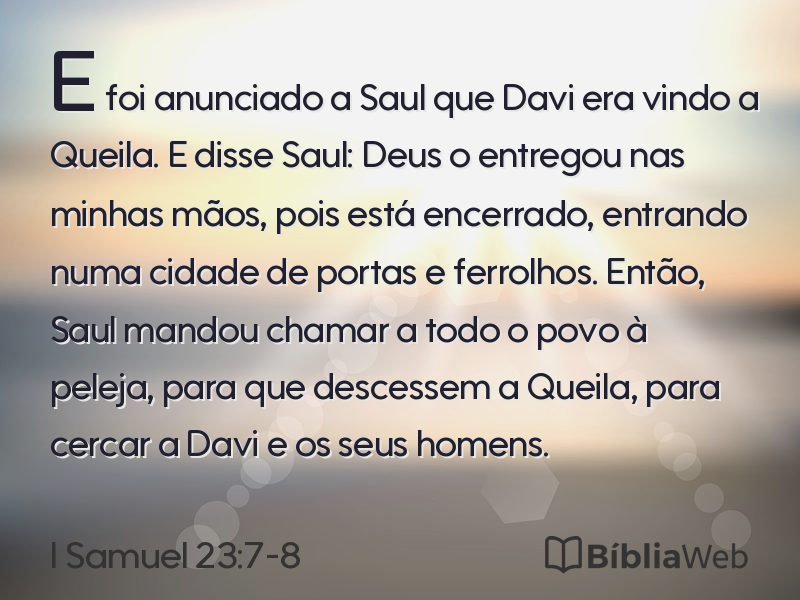I Samuel 23:7-8 em imagem para compartilhar