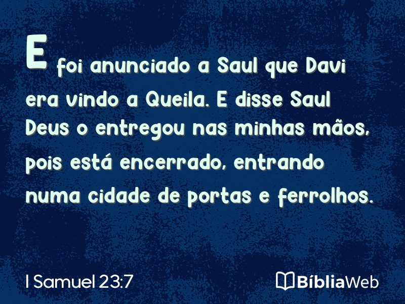 I Samuel 23:7 em imagem para compartilhar