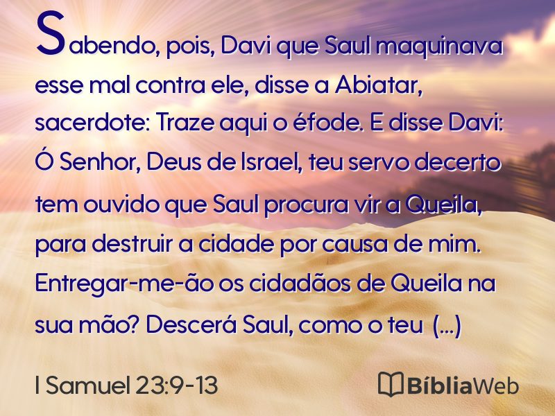 I Samuel 23:9-13 em imagem para compartilhar