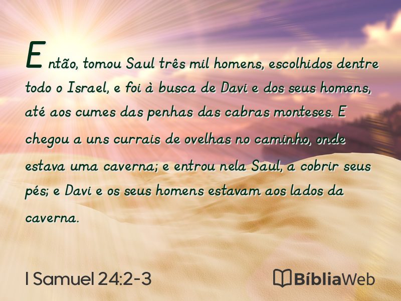 I Samuel 24:2-3 em imagem para compartilhar