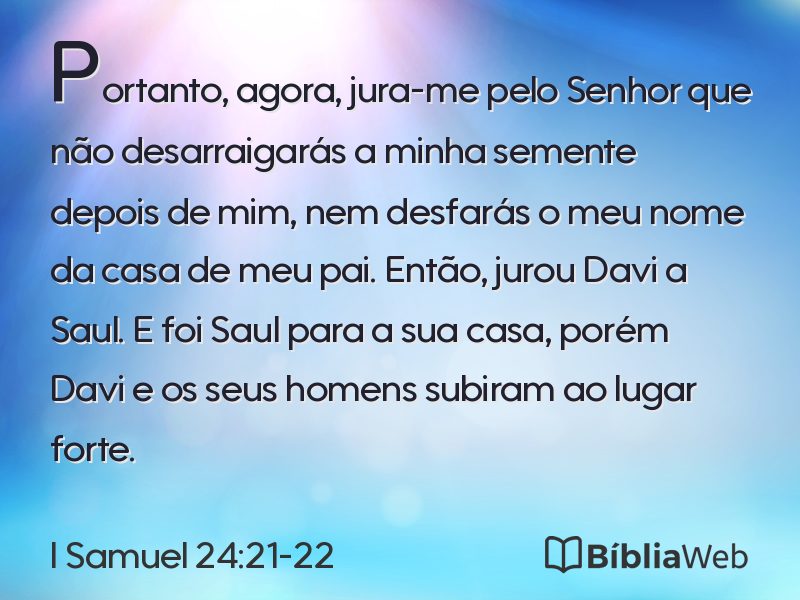 I Samuel 24:21-22 em imagem para compartilhar