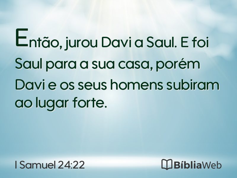 I Samuel 24:22 em imagem para compartilhar