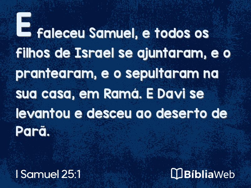 I Samuel 25:1 em imagem para compartilhar