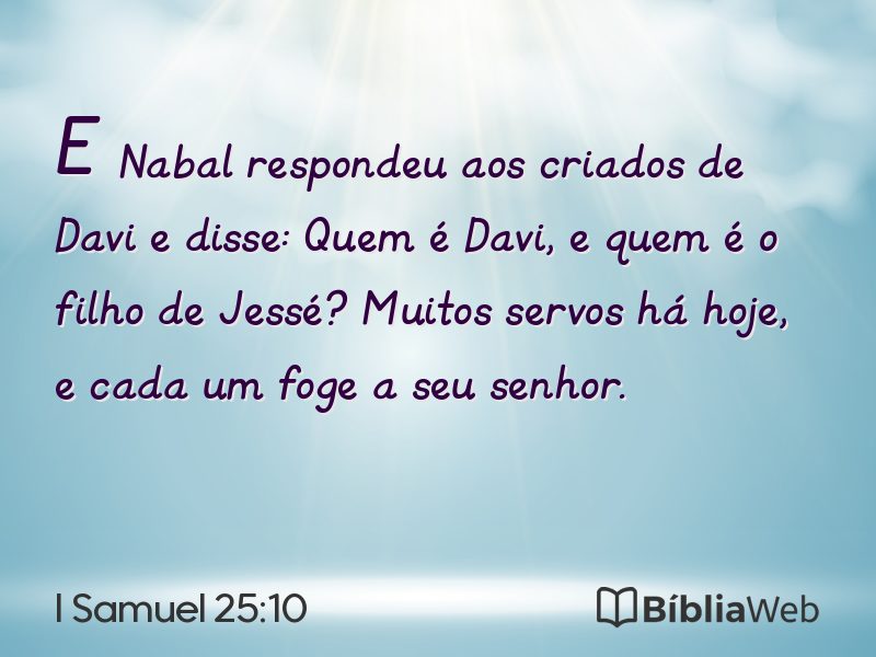 I Samuel 25:10 em imagem para compartilhar