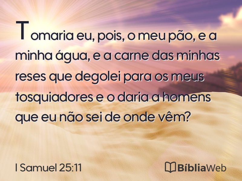 I Samuel 25:11 em imagem para compartilhar