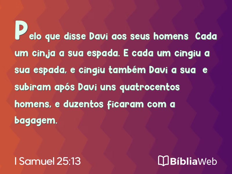 I Samuel 25:13 em imagem para compartilhar