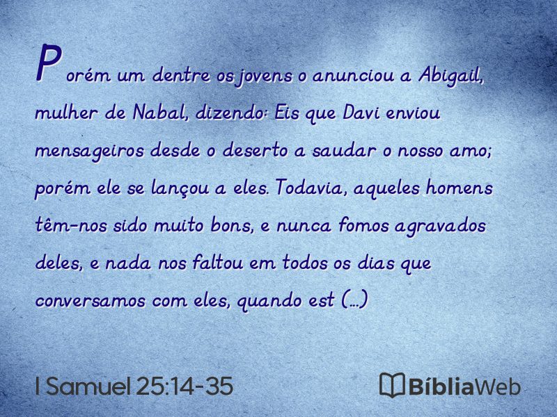 I Samuel 25:14-35 em imagem para compartilhar