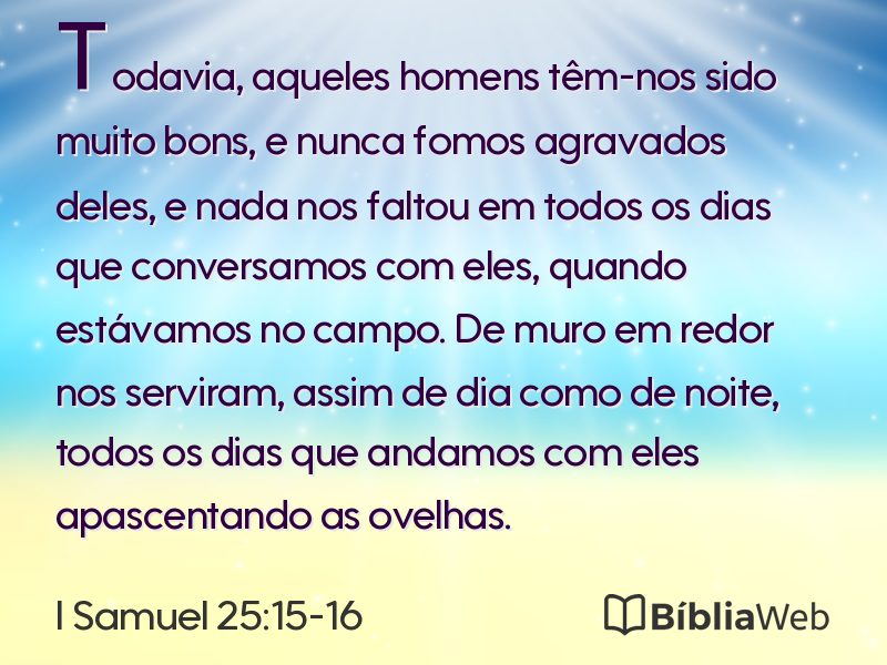 I Samuel 25:15-16 em imagem para compartilhar