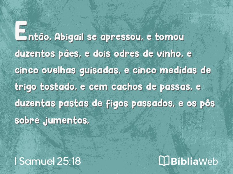 I Samuel 25:18 em imagem para compartilhar