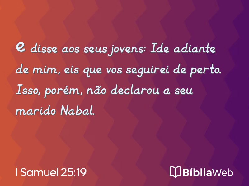 I Samuel 25:19 em imagem para compartilhar