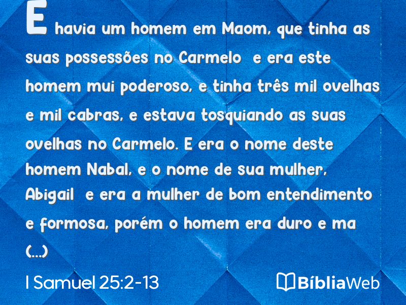 I Samuel 25:2-13 em imagem para compartilhar