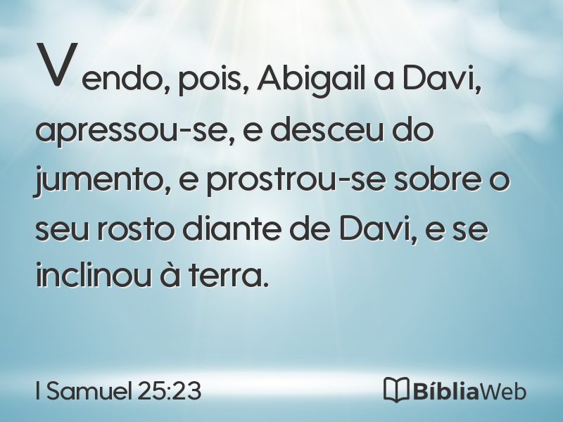 I Samuel 25:23 em imagem para compartilhar