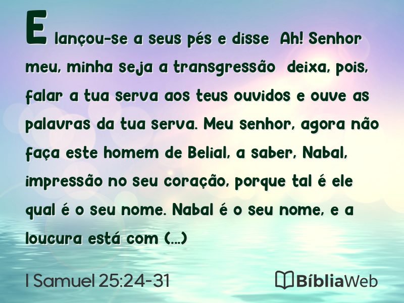 I Samuel 25:24-31 em imagem para compartilhar