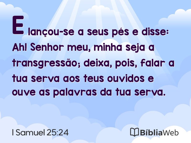 I Samuel 25:24 em imagem para compartilhar