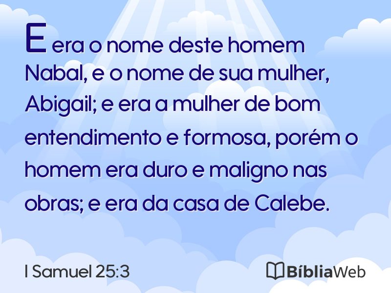I Samuel 25:3 em imagem para compartilhar