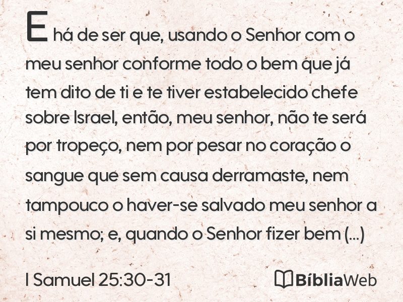 I Samuel 25:30-31 em imagem para compartilhar