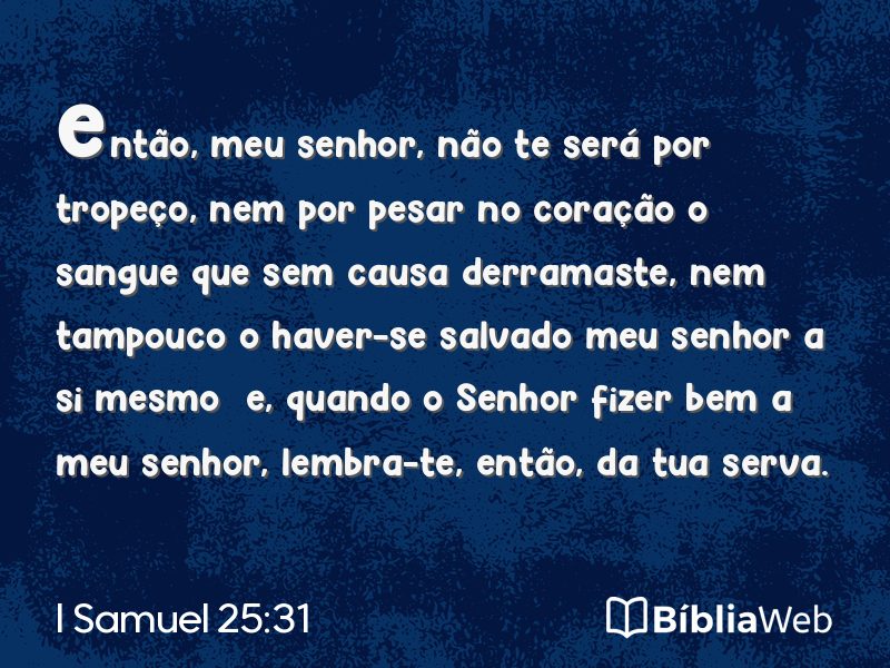 I Samuel 25:31 em imagem para compartilhar