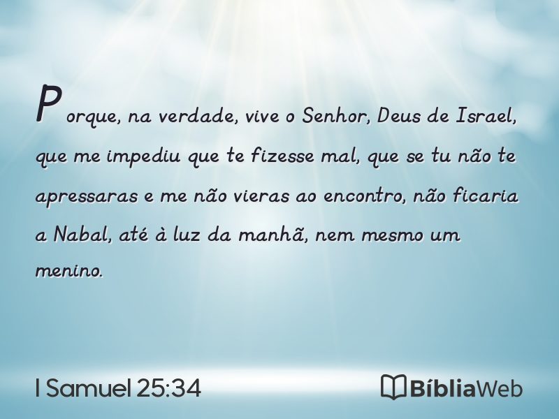I Samuel 25:34 em imagem para compartilhar