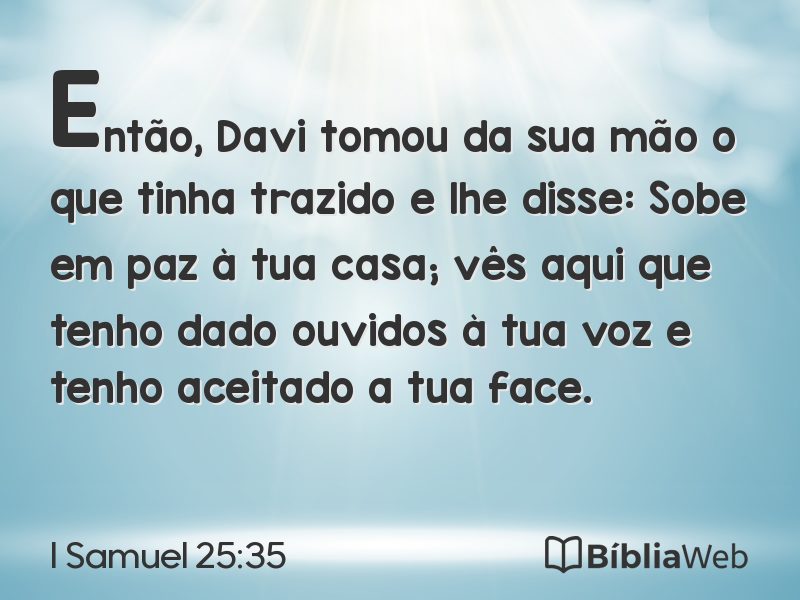 I Samuel 25:35 em imagem para compartilhar