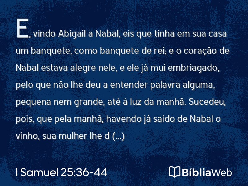 I Samuel 25:36-44 em imagem para compartilhar