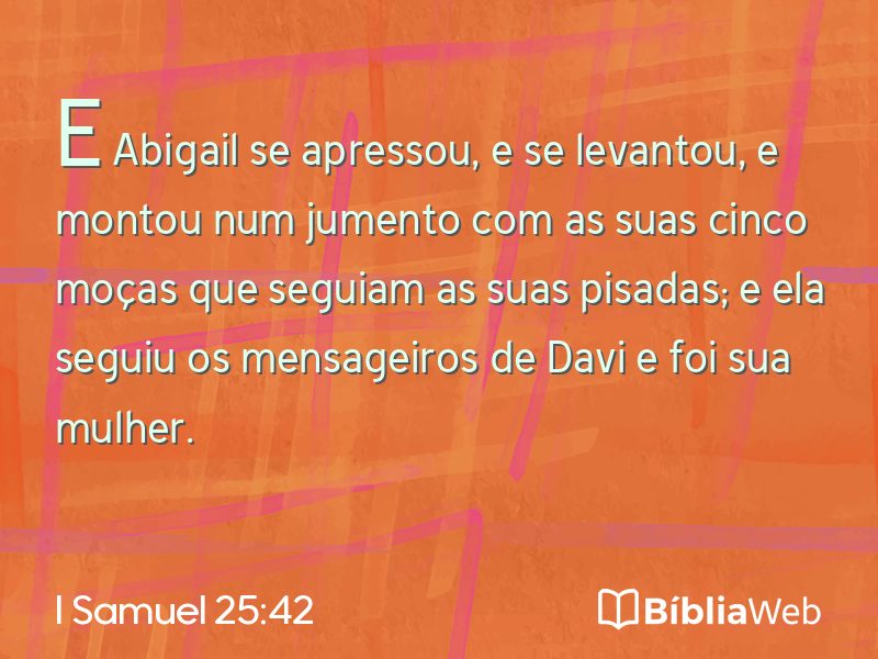 I Samuel 25:42 em imagem para compartilhar