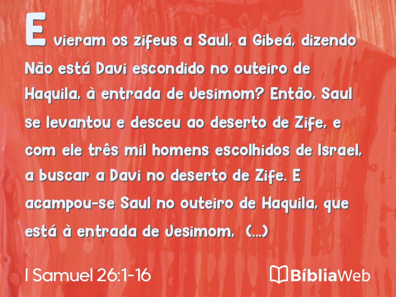 I Samuel 26:1-16 em imagem para compartilhar