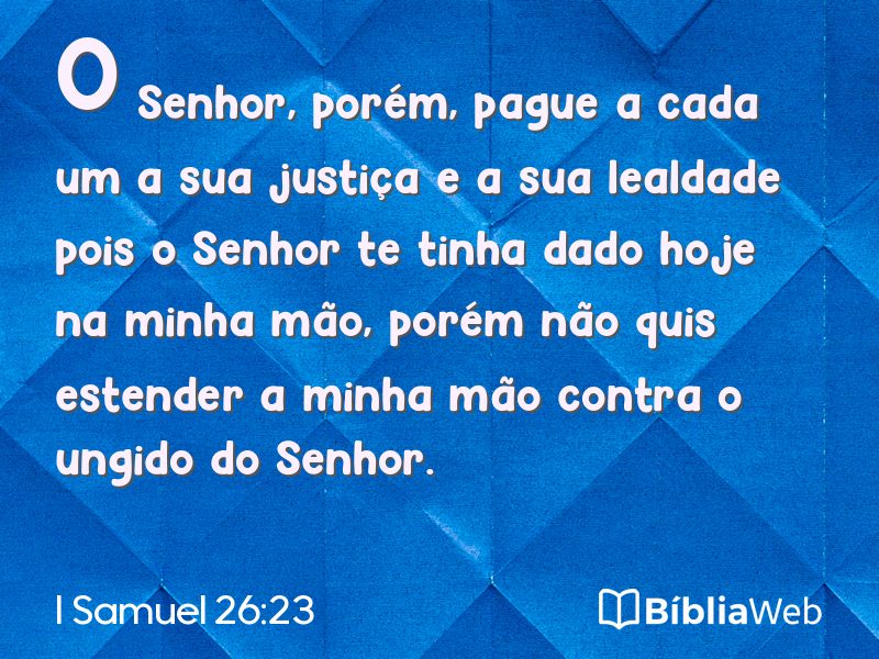 I Samuel 26:23 em imagem para compartilhar