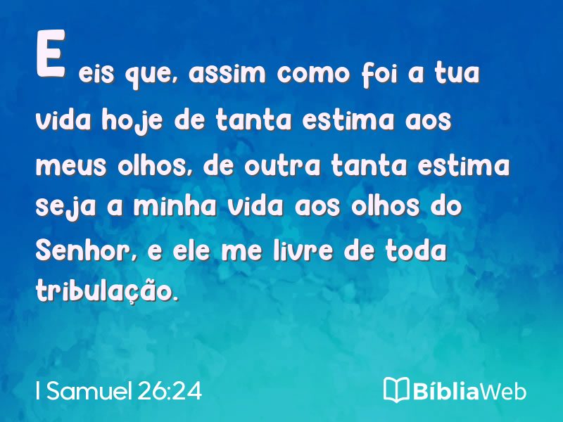 I Samuel 26:24 em imagem para compartilhar
