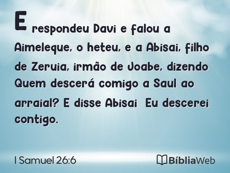 I Samuel 26:6 em imagem para compartilhar