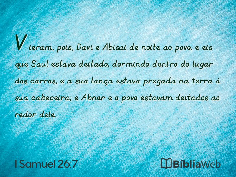 I Samuel 26:7 em imagem para compartilhar