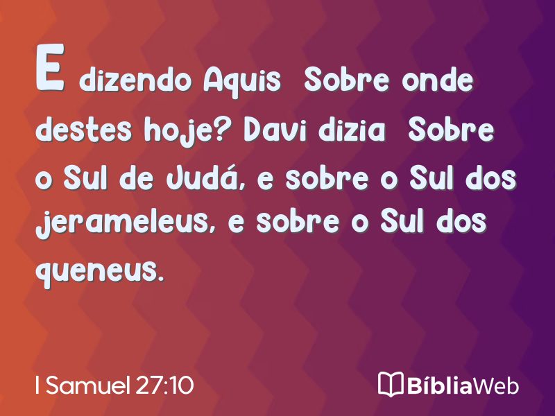 I Samuel 27:10 em imagem para compartilhar