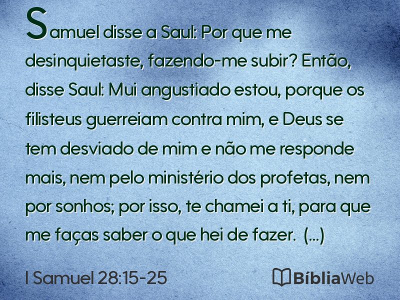 I Samuel 28:15-25 em imagem para compartilhar
